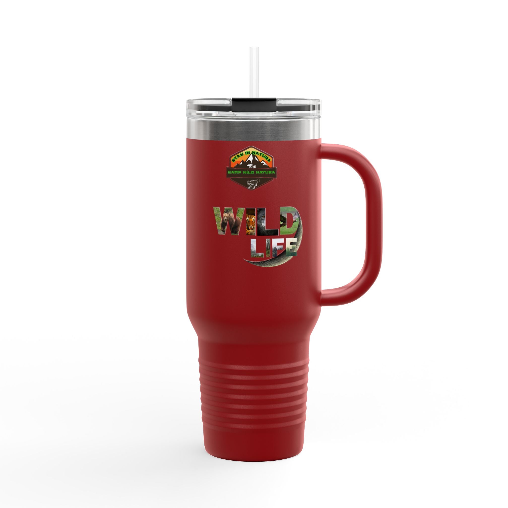 Insulated Travel Mug with Wildlife Theme, Perfect for Adventures, Camping, Road Trips, Personalized Travel Cup, Eco-Friendly Gift