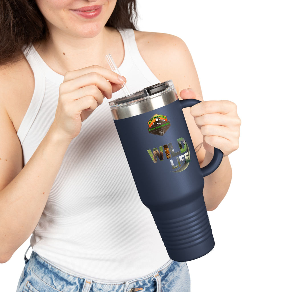 Insulated Travel Mug with Wildlife Theme, Perfect for Adventures, Camping, Road Trips, Personalized Travel Cup, Eco-Friendly Gift