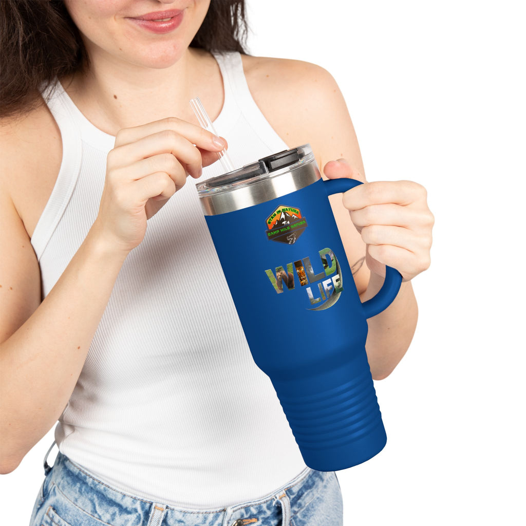 Insulated Travel Mug with Wildlife Theme, Perfect for Adventures, Camping, Road Trips, Personalized Travel Cup, Eco-Friendly Gift