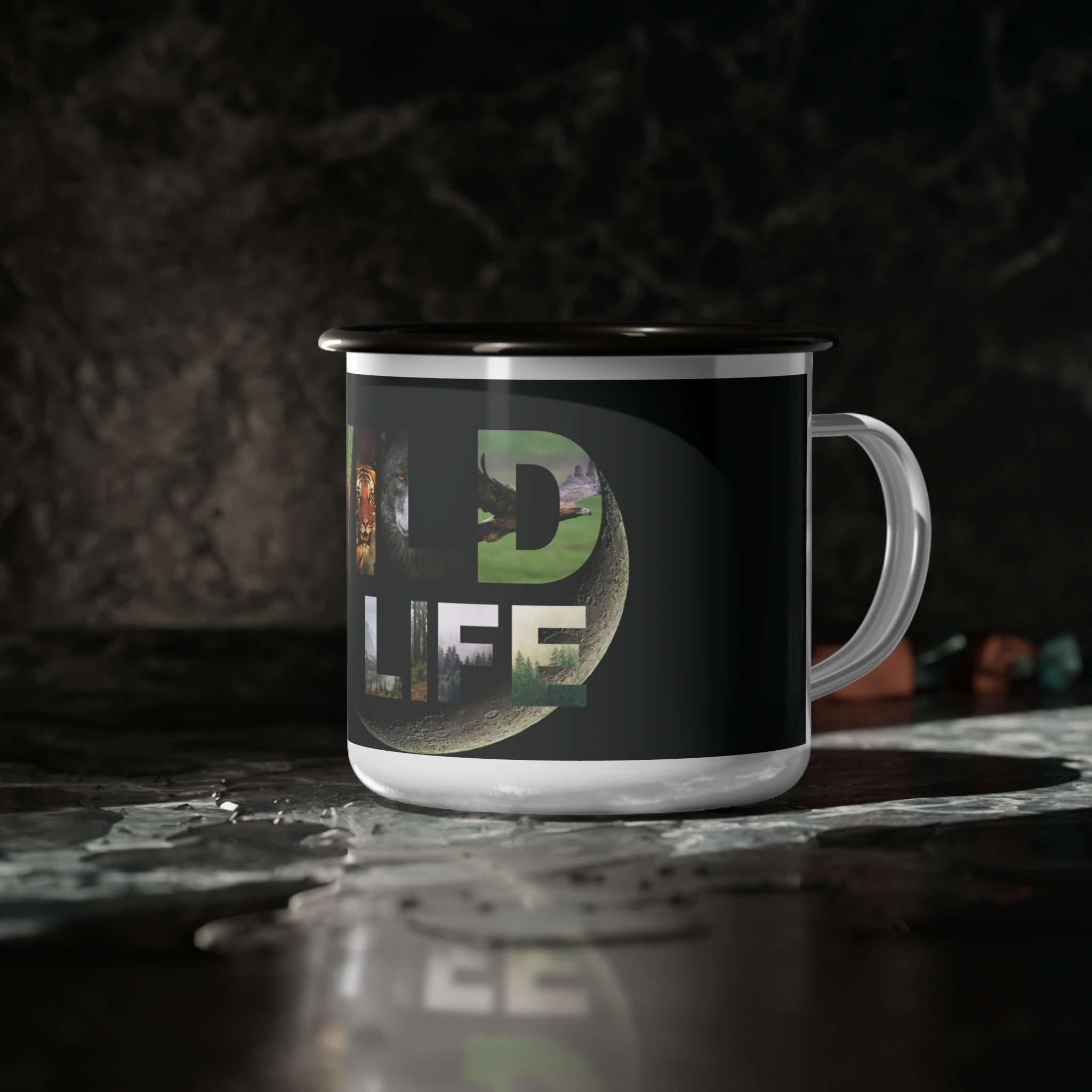 Enamel Camp Cup with Wildlife Design | Perfect for Nature Lovers, Camping, Outdoor Adventures, Gifts, Eco-Friendly Mug