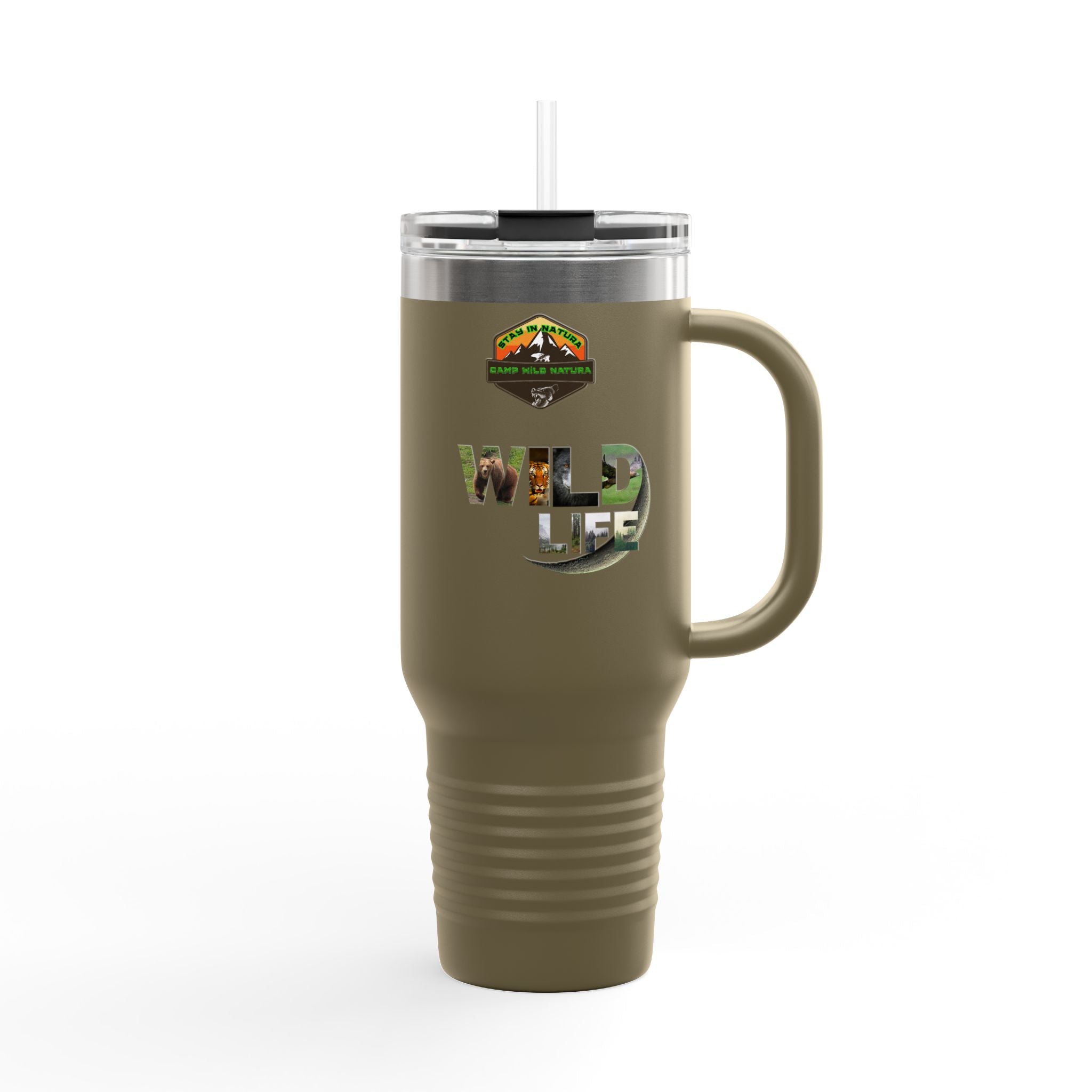 Insulated Travel Mug with Wildlife Theme, Perfect for Adventures, Camping, Road Trips, Personalized Travel Cup, Eco-Friendly Gift
