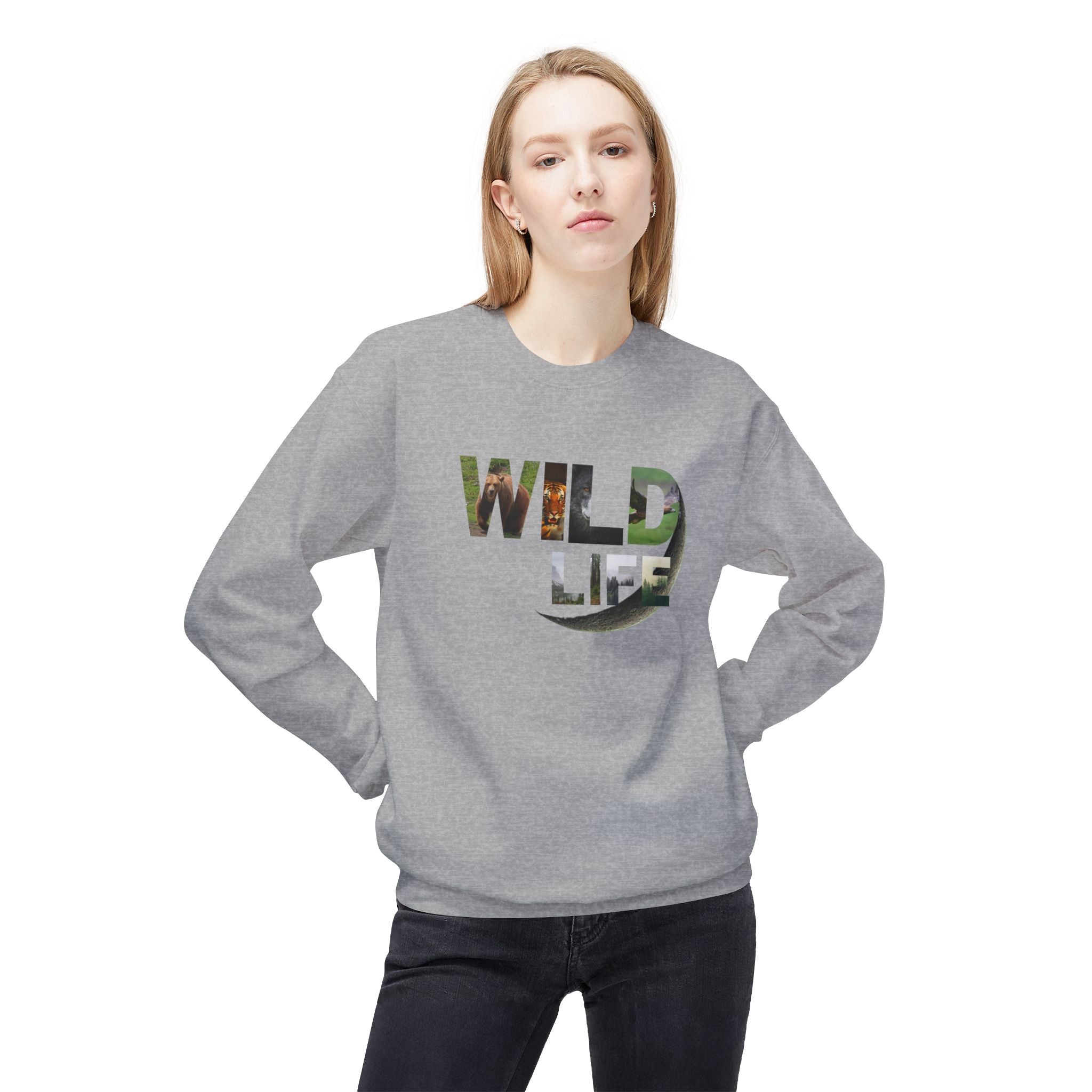Wild Life Sweatshirt, Nature Lover Gift, Adventure Apparel, Wildlife Conservation, Cozy Crewneck for Outdoor Enthusiasts