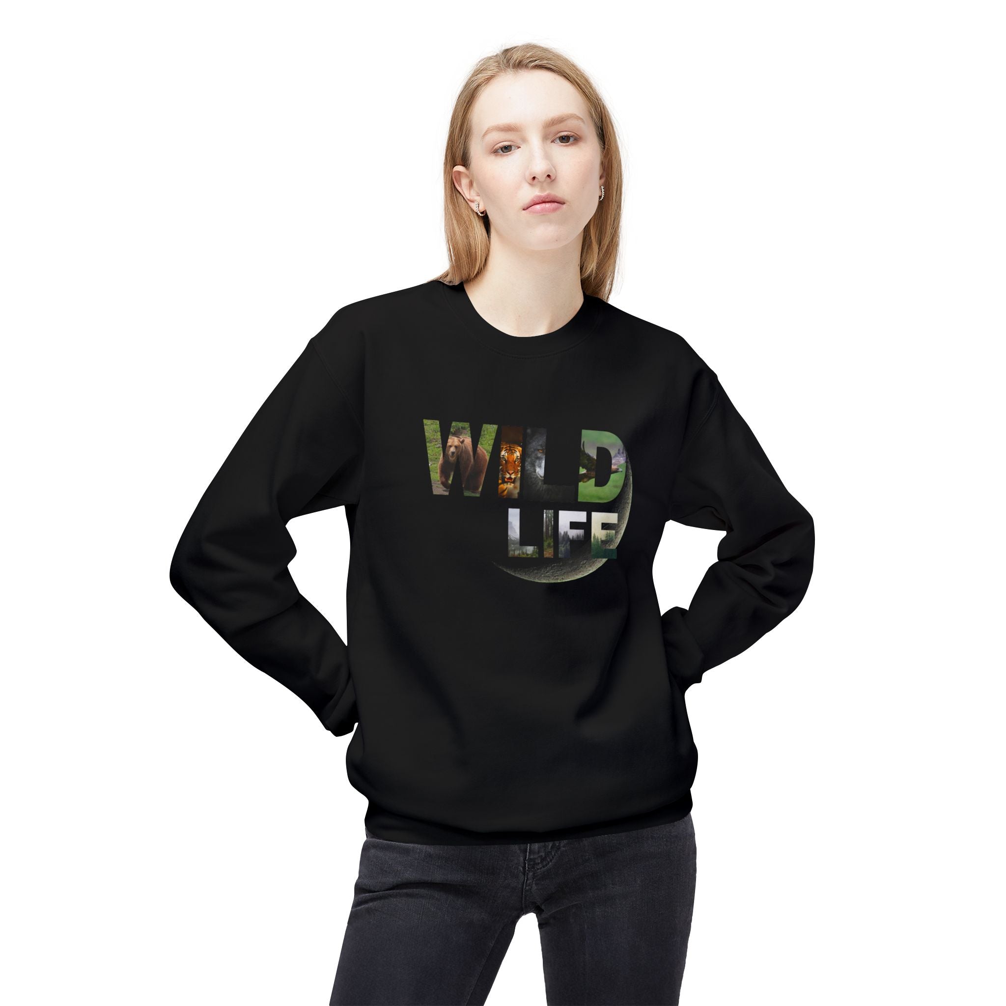 Wild Life Sweatshirt, Nature Lover Gift, Adventure Apparel, Wildlife Conservation, Cozy Crewneck for Outdoor Enthusiasts