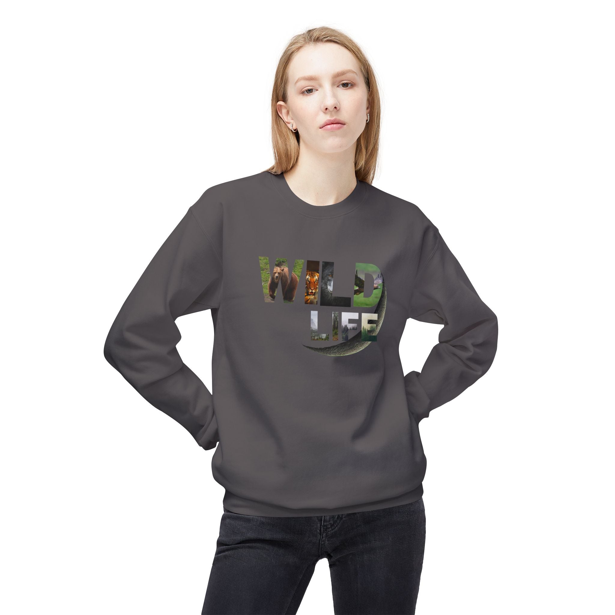 Wild Life Sweatshirt, Nature Lover Gift, Adventure Apparel, Wildlife Conservation, Cozy Crewneck for Outdoor Enthusiasts