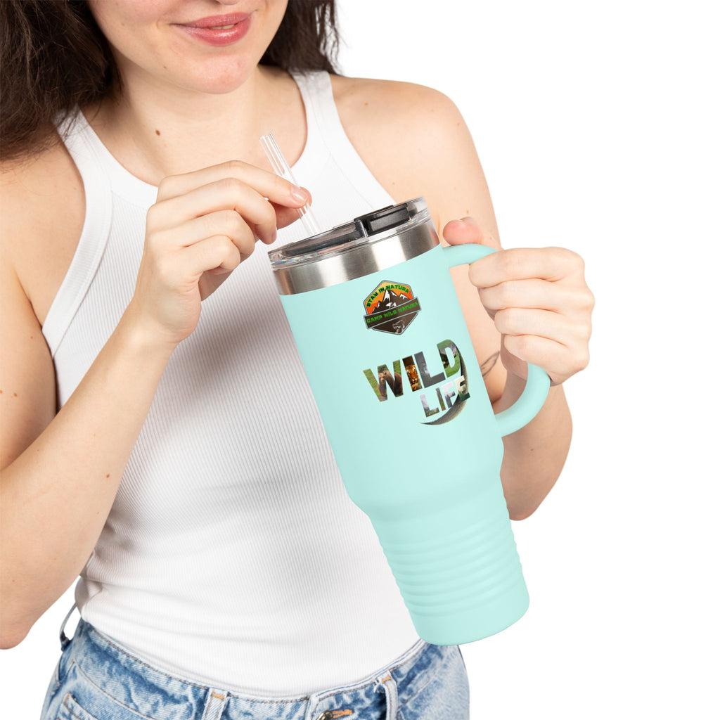 Insulated Travel Mug with Wildlife Theme, Perfect for Adventures, Camping, Road Trips, Personalized Travel Cup, Eco-Friendly Gift