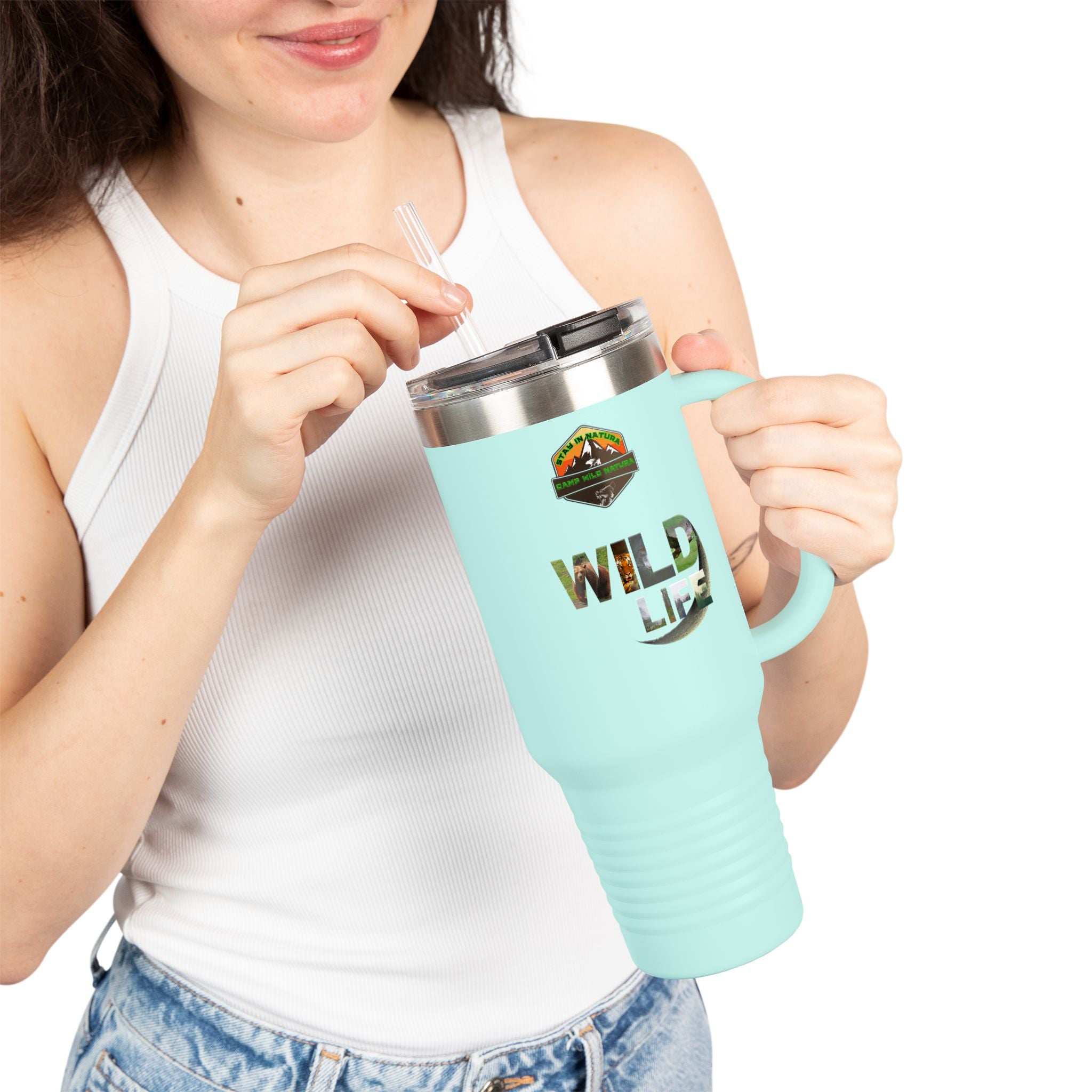 Insulated Travel Mug with Wildlife Theme, Perfect for Adventures, Camping, Road Trips, Personalized Travel Cup, Eco-Friendly Gift